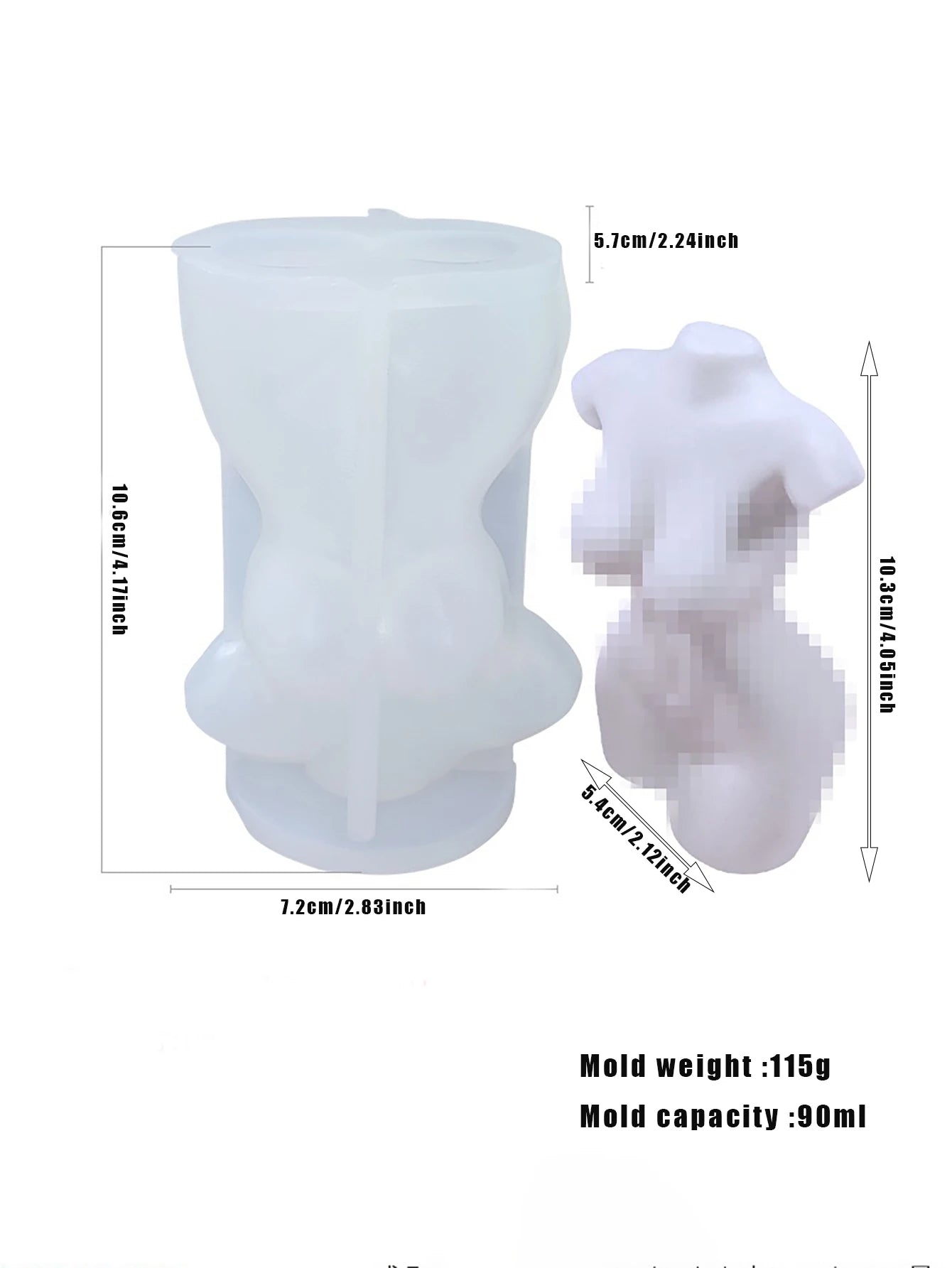 KIMLUD, Sexy human silicone Mold DIY Aromatherapy candle Handmade soap silicone mold, KIMLUD Womens Clothes