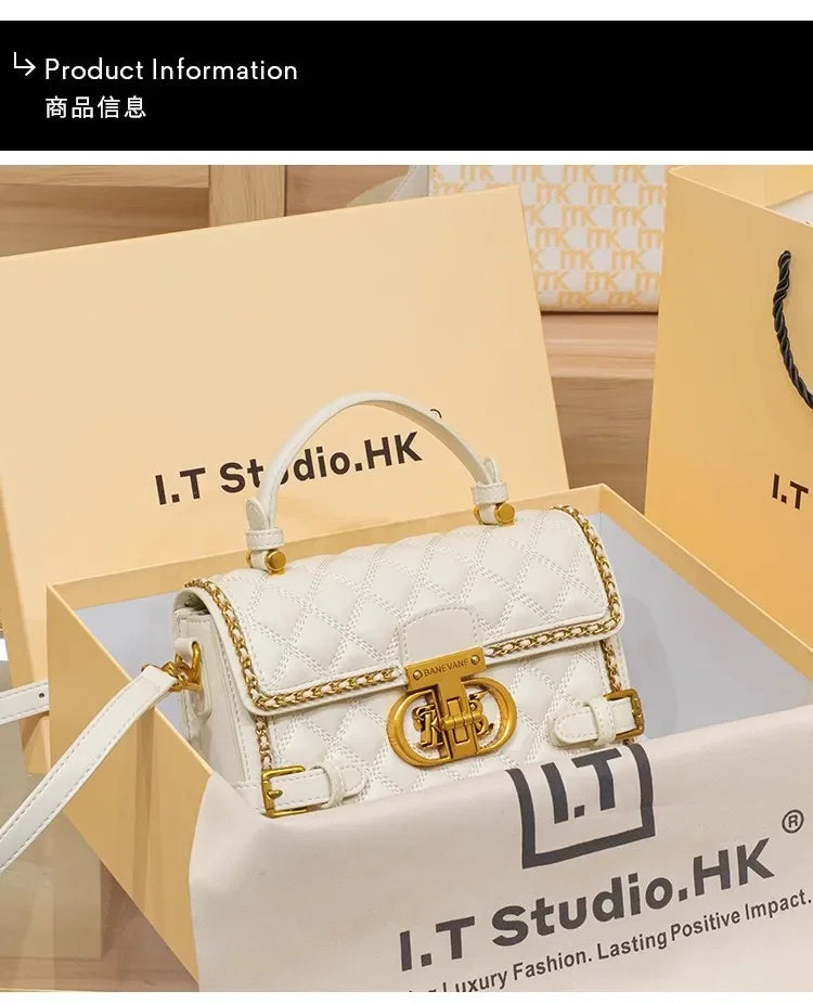 PVC Crossbody Mini Square Bag Leather Look — Black | KIMLUD