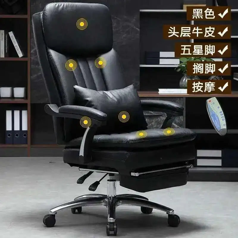Executive Seat Office Chair Leather Study Wheels Modern Hand Relax Armchairs Library Fashion Cadeira Presidente Office Furniture