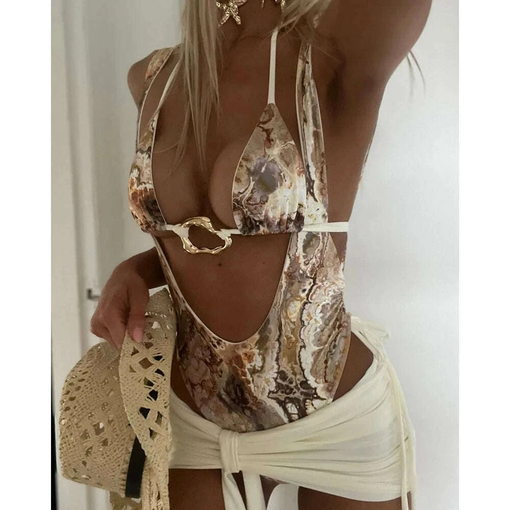 KIMLUD, Hollow Out 3 Piece Bikini Set Mini Skirt Women Swimsuit 2025 Swimwear Sexy Bikini Push Up Beachwer Bathing Suit Biquini Female, KIMLUD Womens Clothes