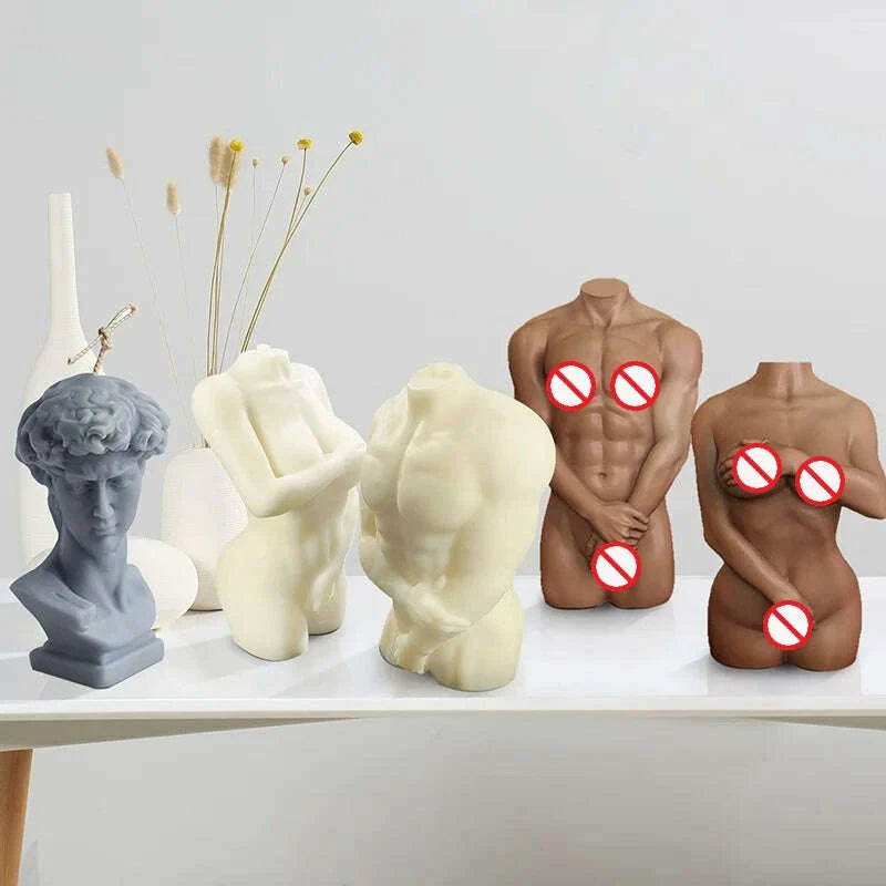KIMLUD, Large Silicone Human Body Candle Mold Beauty Portrait Sexy Gypsum Resin Drop Glue Soap Chocolate Mould Soft Easy Demoulding, KIMLUD Womens Clothes