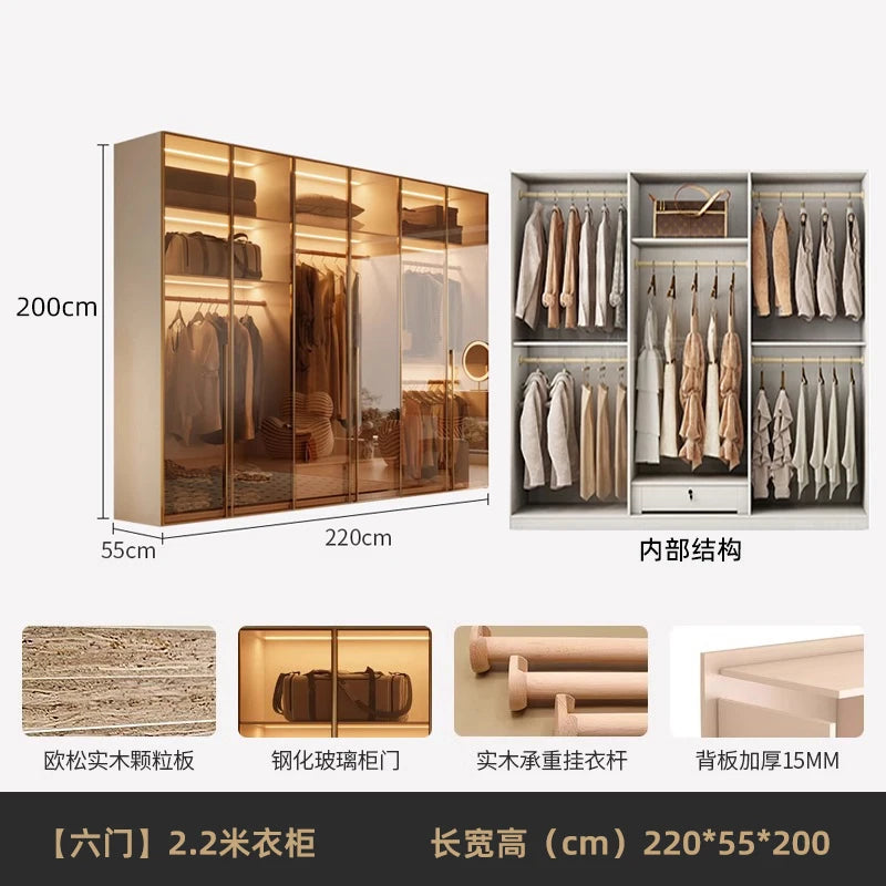 Fabric Open Closet Display Wooden Minimalist Modern Wardrobe Jewelry Cube Modular Wearable Storage Guarda Roupa Salon Furniture