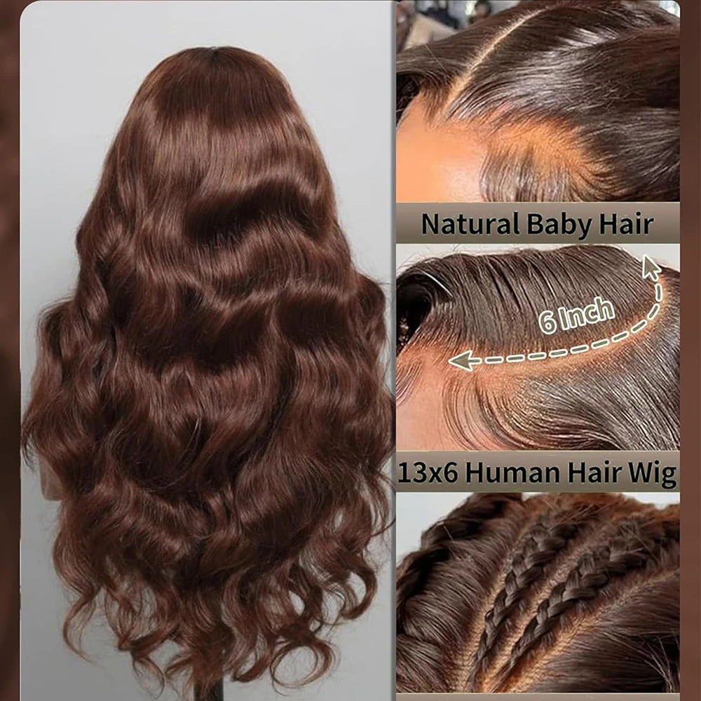 Lace Front Wig – HD Lace – Human Hair – Chocolate Brown | KIMLUD