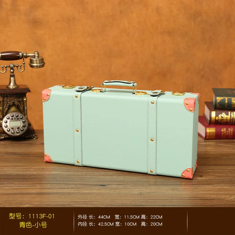 Luxurious Vintage Trunk Suitcases Leather — Brown | KIMLUD