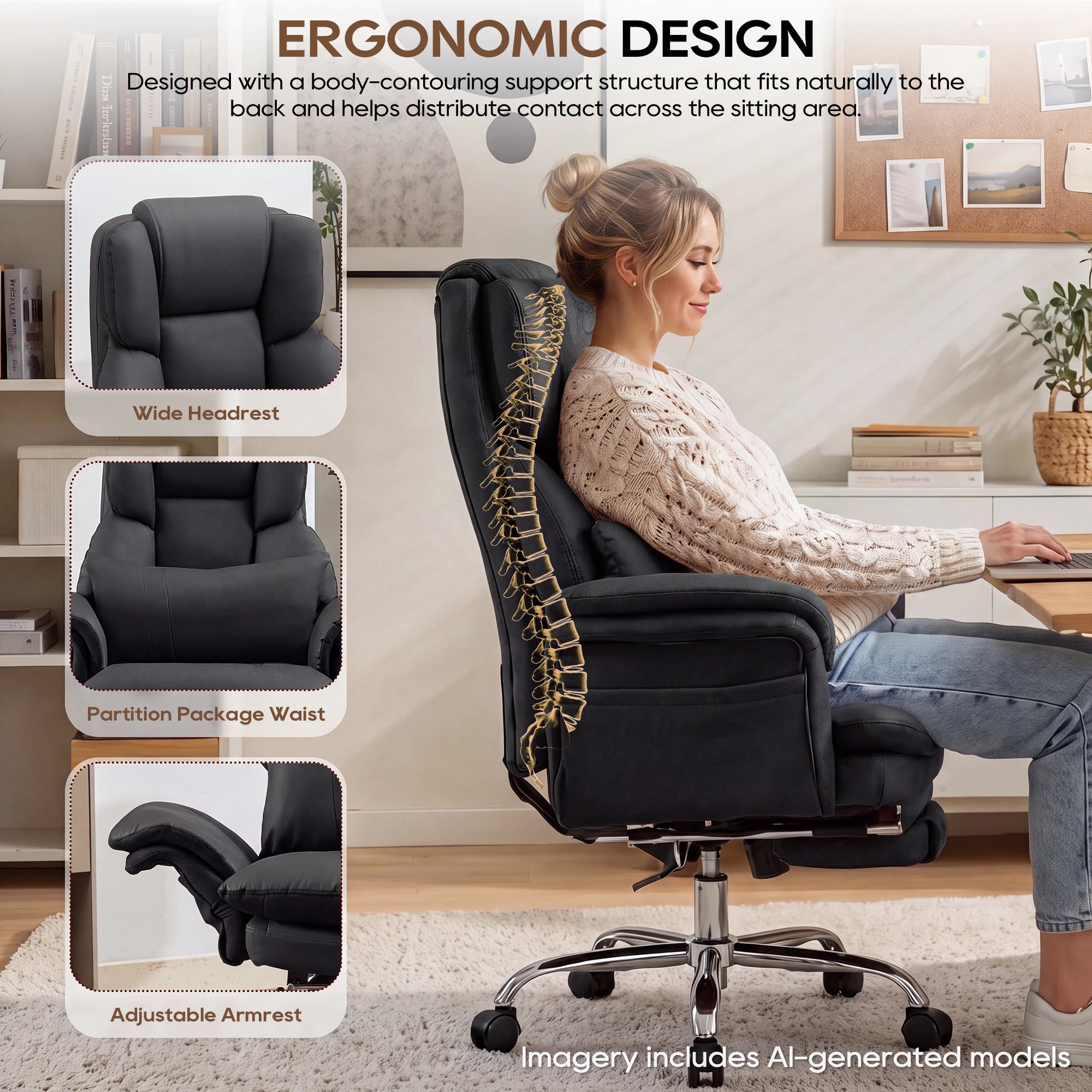 Office Chair – Big and Tall Executive Criss Cross – Ergonomic | KIMLUD