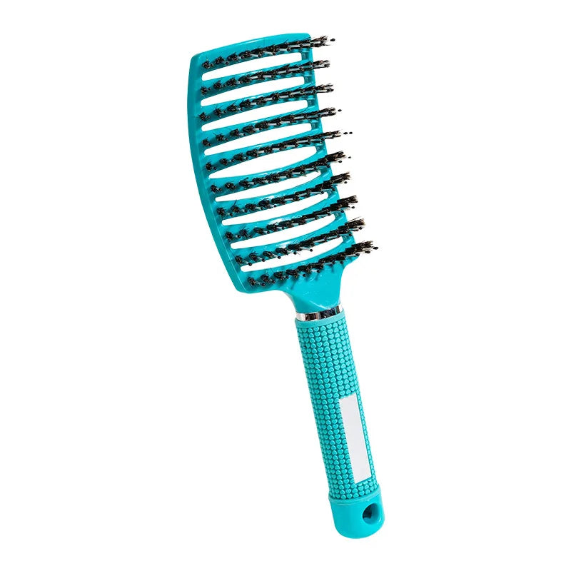 Plastic Scalp Massage Brush For Wet Curly Hair Magic Detangling Tool With Ergonomic Grip — Clear | KIMLUD