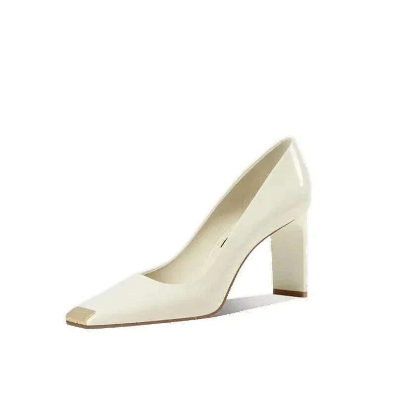 top-layer-cowhide-womens-mid-heel-high-heels-white-french-style-slip-on-shoes-leather-upper-simple-design-summer-shoeskimlud-womens-fashion-34628340