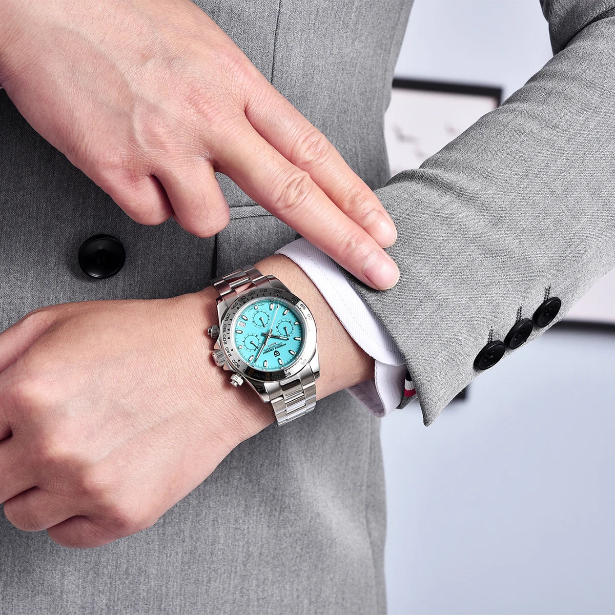 New PAGANI DESIGN Stainless Steel Bracelet Men's Quartz Watch Luxury Sapphire Glass Chronograph VK63 Men's Reloj Hombre Watch