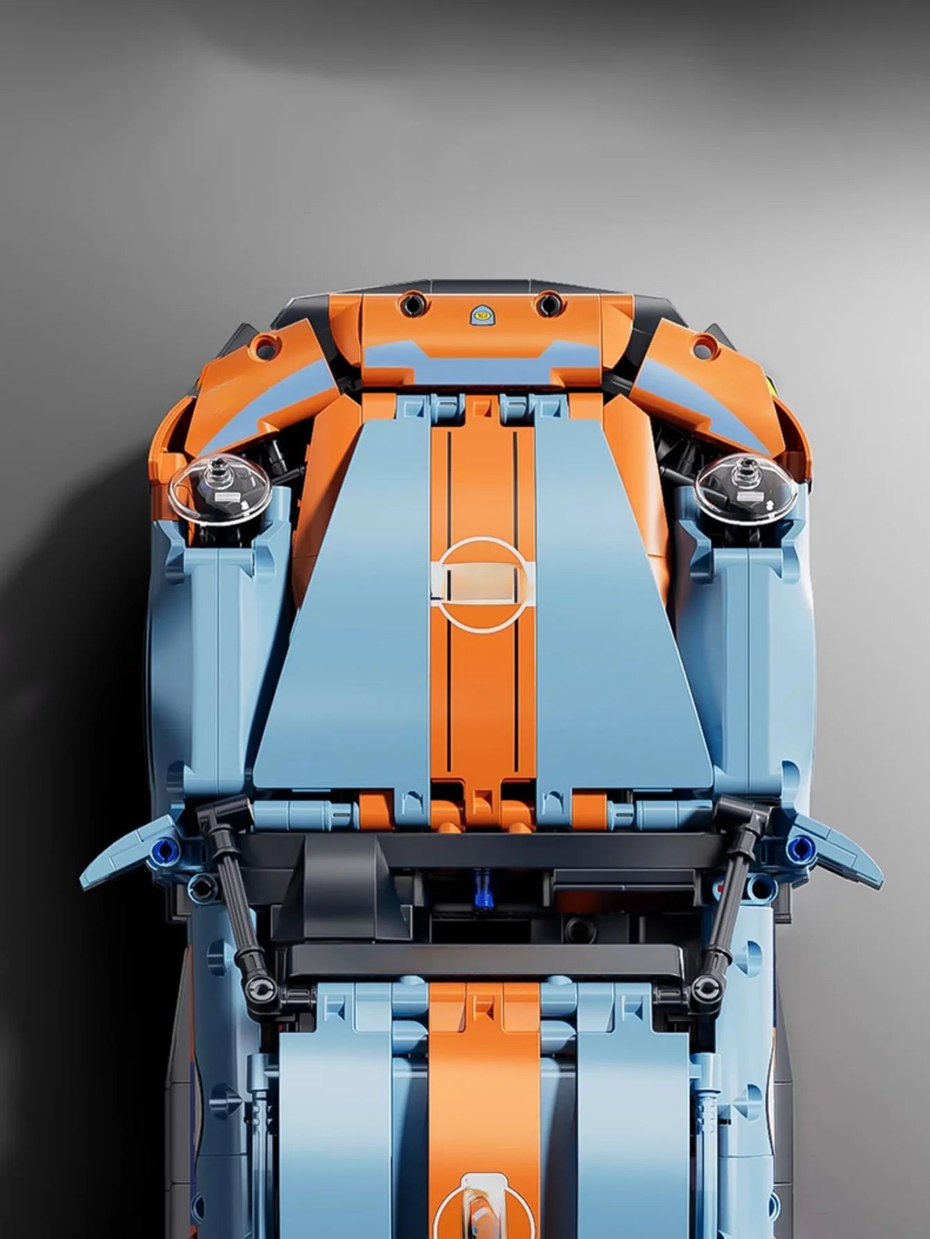 1:14 orange-blue building block supercar, ABS plastic assembly car model, birthday/Christmas/Halloween/Thanksgiving gift