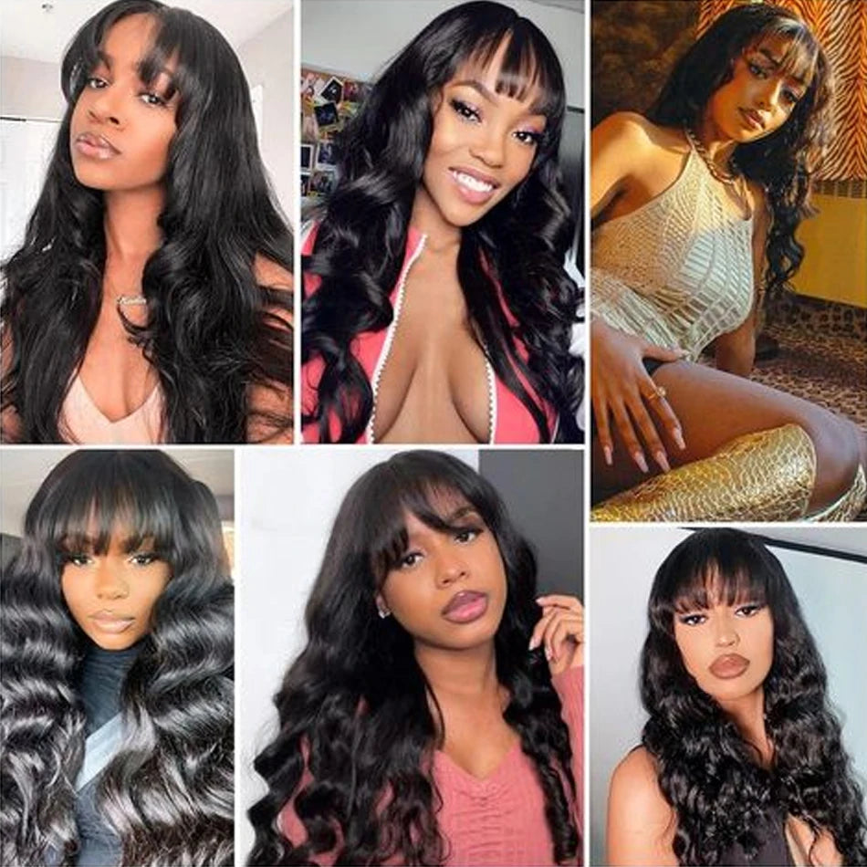 Lace Wig – 250% 3X1 Middle Part With Bangs – Body Wave Long 26 Inch | KIMLUD