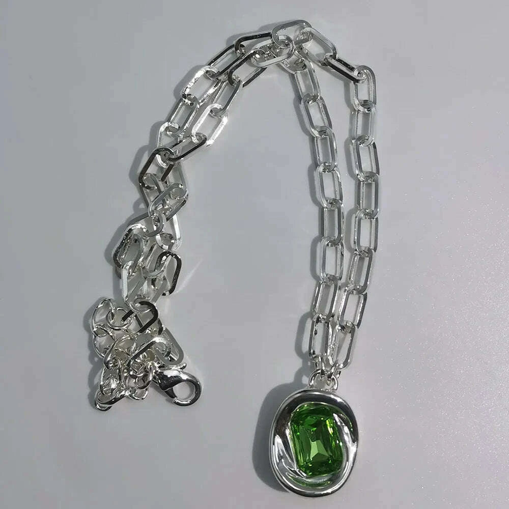 KIMLUD, 2025 Summer New Bestseller Shiny and Beautiful Blue Crystal Necklace, Women's Jewelry Gift, KIMLUD Womens Clothes