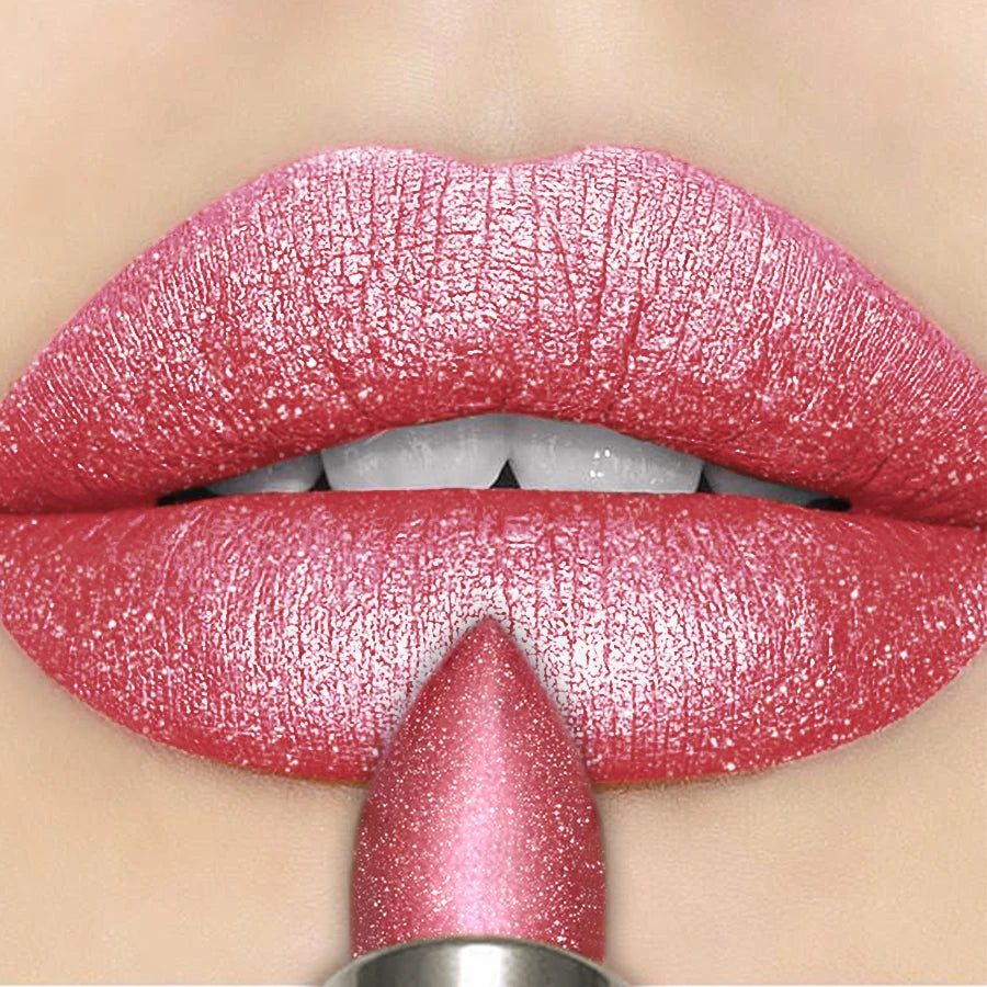 Metallic Lipstick Set Hydrating, Highly Pigmented Shine — Soft Pink Lilac | KIMLUD