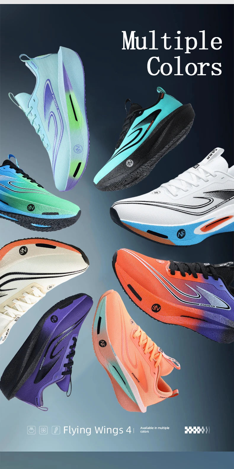 Men Sports Running Shoes Carbon Plate Marathon Breathable Lightweight Women's Comfortable Athletic Nonskid Walking Sneaker