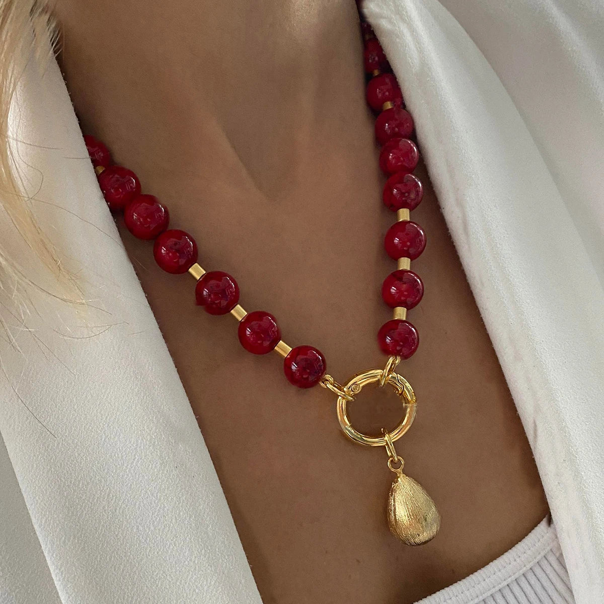 Pearl Multi-Layer Statement Necklace — Ivory | KIMLUD