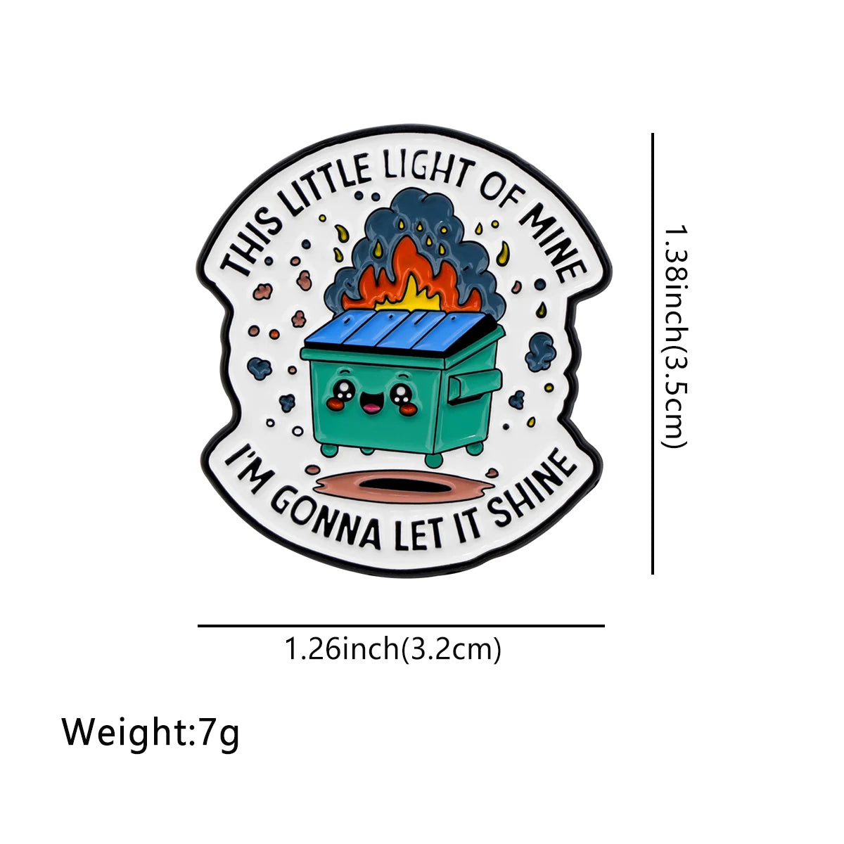 Enamel Pin Dumpster Fire Sarcastic Quote — Teal | KIMLUD