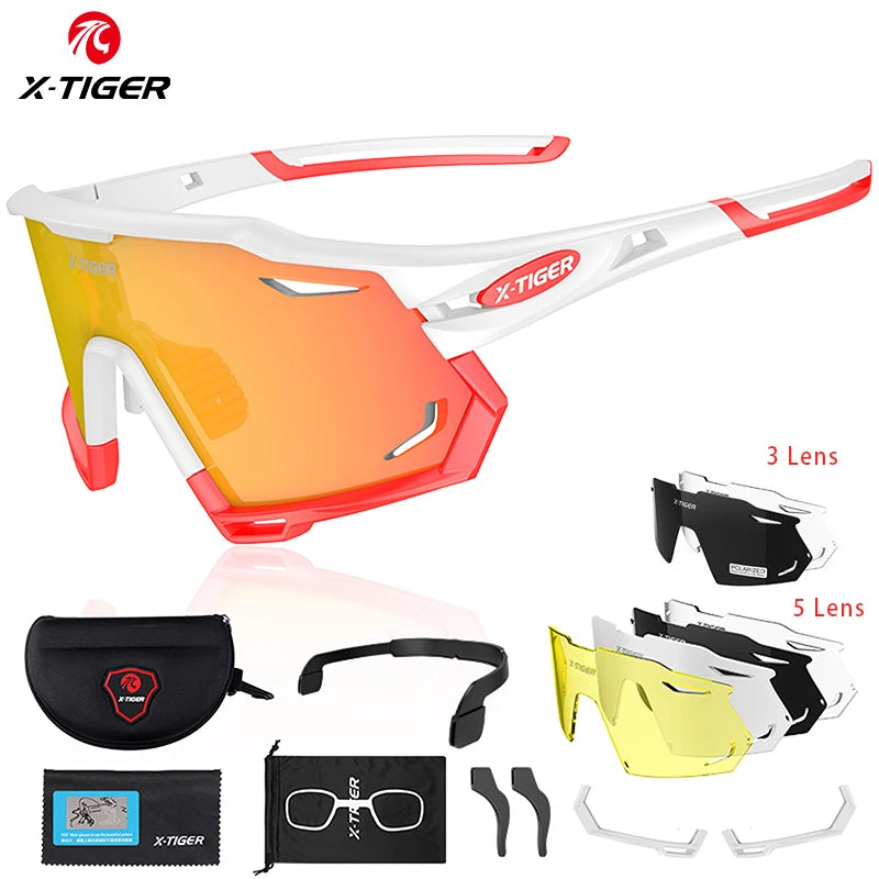 X-TIGER Cycling Glasses UV400 Photochromic Cycling Sunglasses Sports Polarized Men's Sunglasses MTB Racing Bike Glasses Eyewear