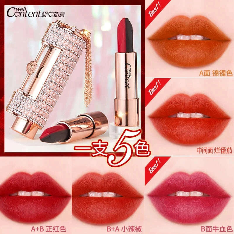 5-in-1-colors-lipstick-matte-velvet-sexy-red-lip-tint-smooth-long-lasting-waterproof-easy-to-wear-magic-lip-makeup-for-women-kimlud-kimlud-33917396