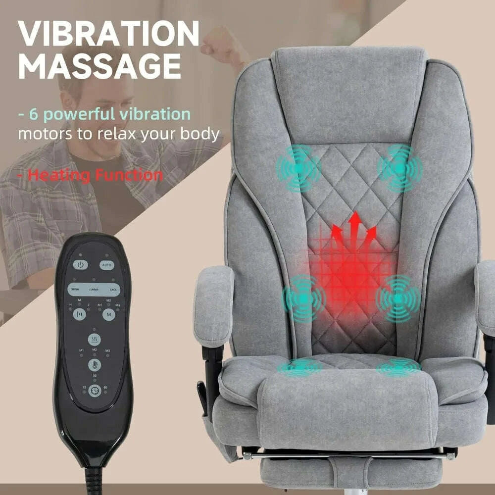 KIMLUD, Heated Vibration Massage Reclining Swivel Desk Chair with 6 Points and Adjustable Features for Comfortable Computer Use, KIMLUD Womens Clothes