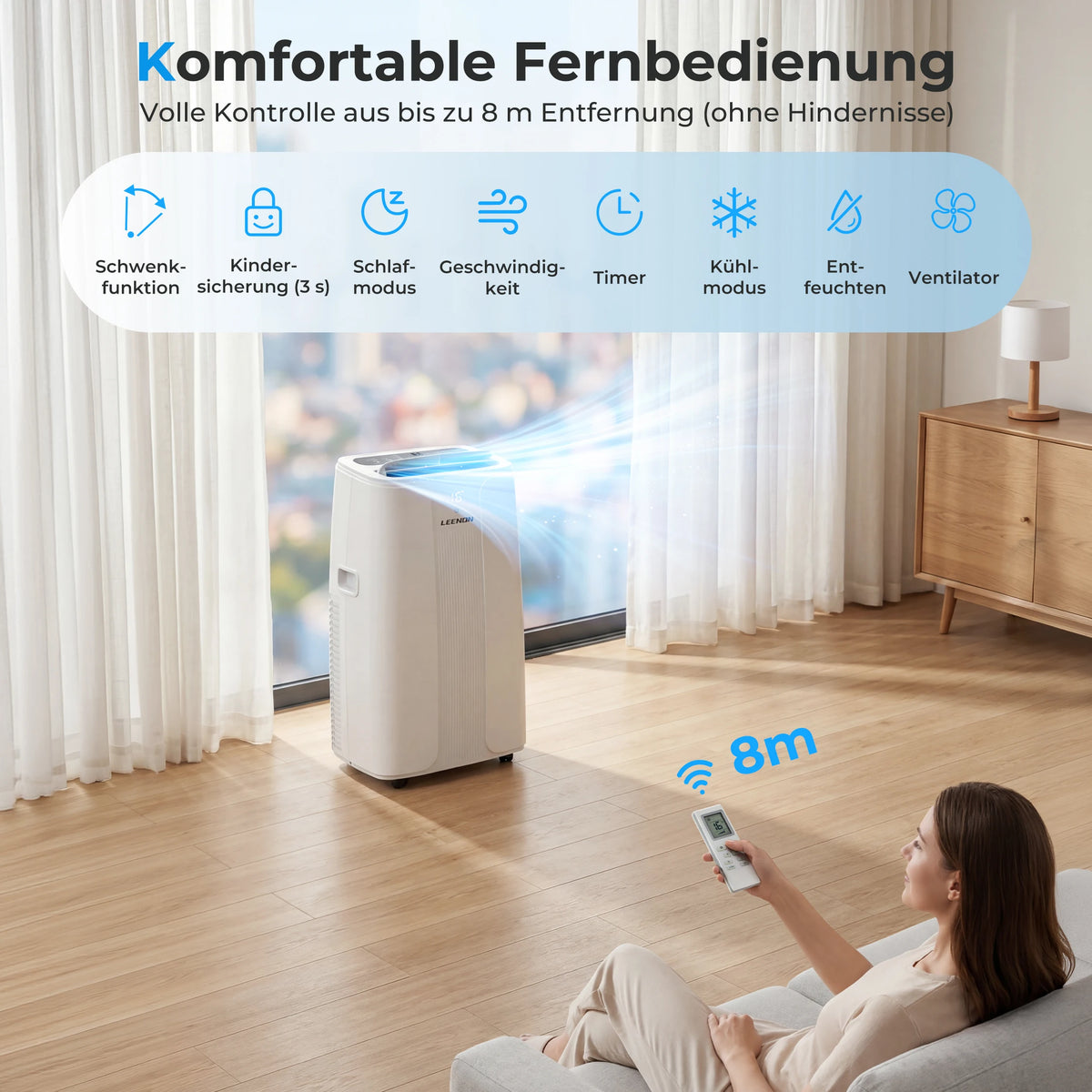 Mobile Air Conditioner 14000 BTU Cooling — White | KIMLUD