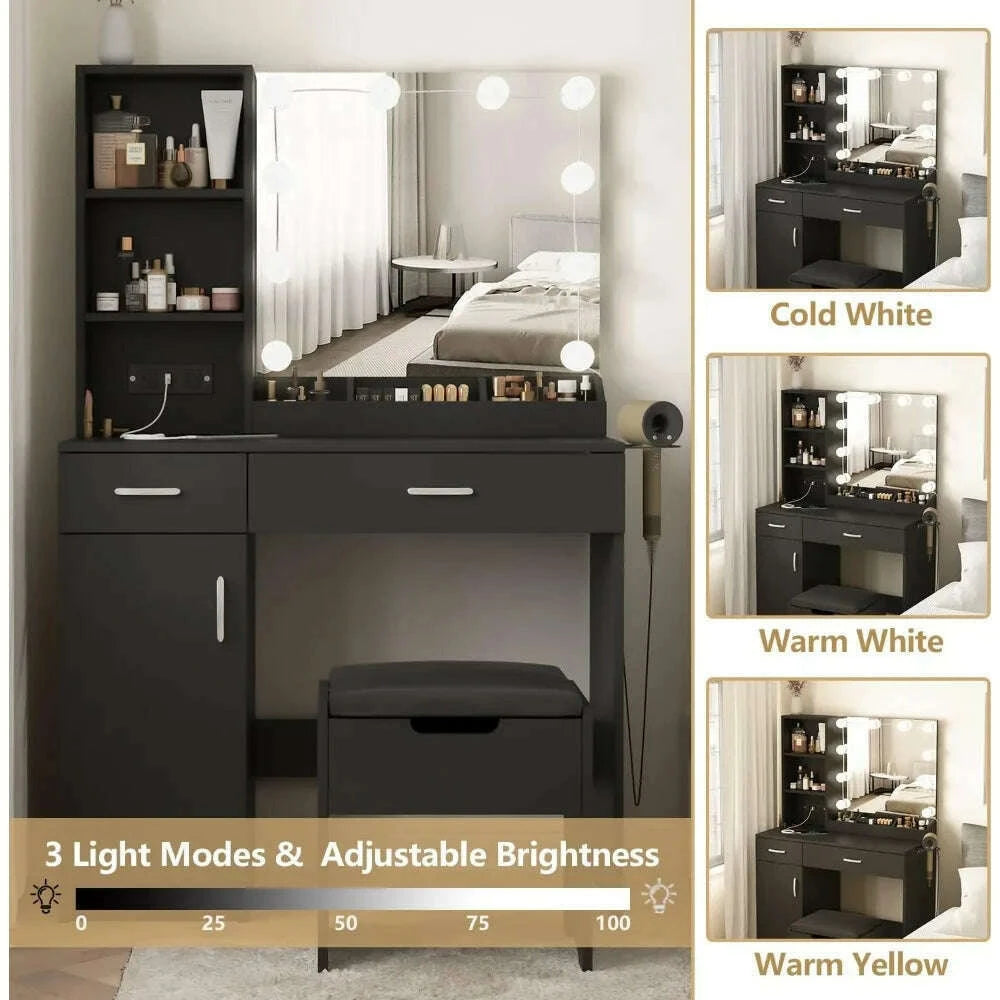 dressing-table-makeup-vanity-desk-with-lighted-mirror-power-strip-black-vanity-table-set-with-lights-and-lots-storage-kimlud-kimlud-33921542