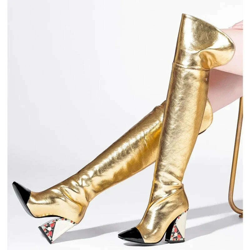 kimlud-colored-rhinestone-cowhide-mid-tubeknee-length-boots-thick-heeled-square-toe-black-gold-runway-runway-performance-high-heels-kimlud-womens-clothes-35044508