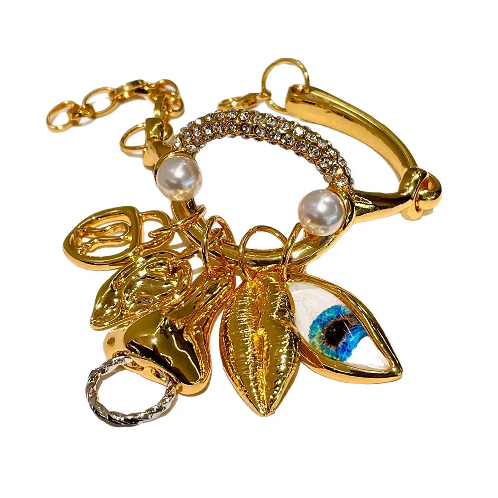Gold-Plated Facial Feature Bangles — Gold | KIMLUD