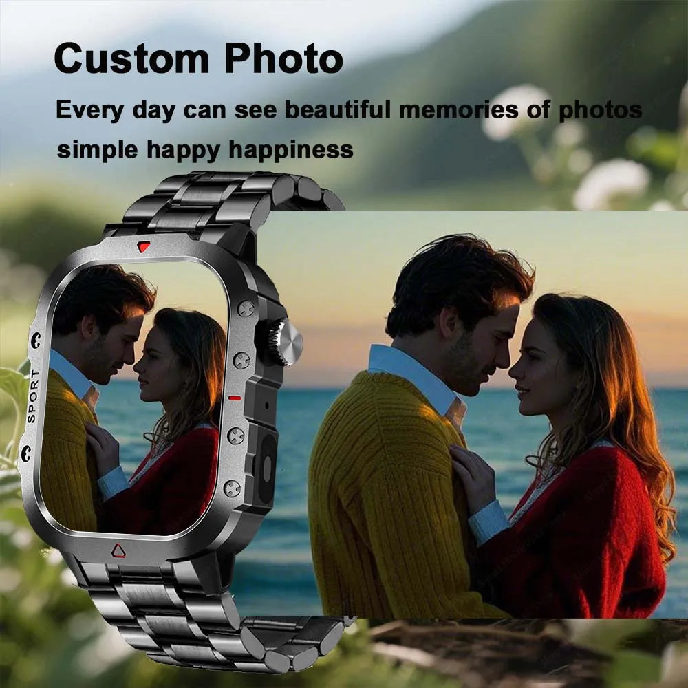 2025 New Military Smart Watch Men Outdoor 2.01" Al Voice Bluetooth Call Smartwatch Surprise Gift Outdoors For Android& IOS Male