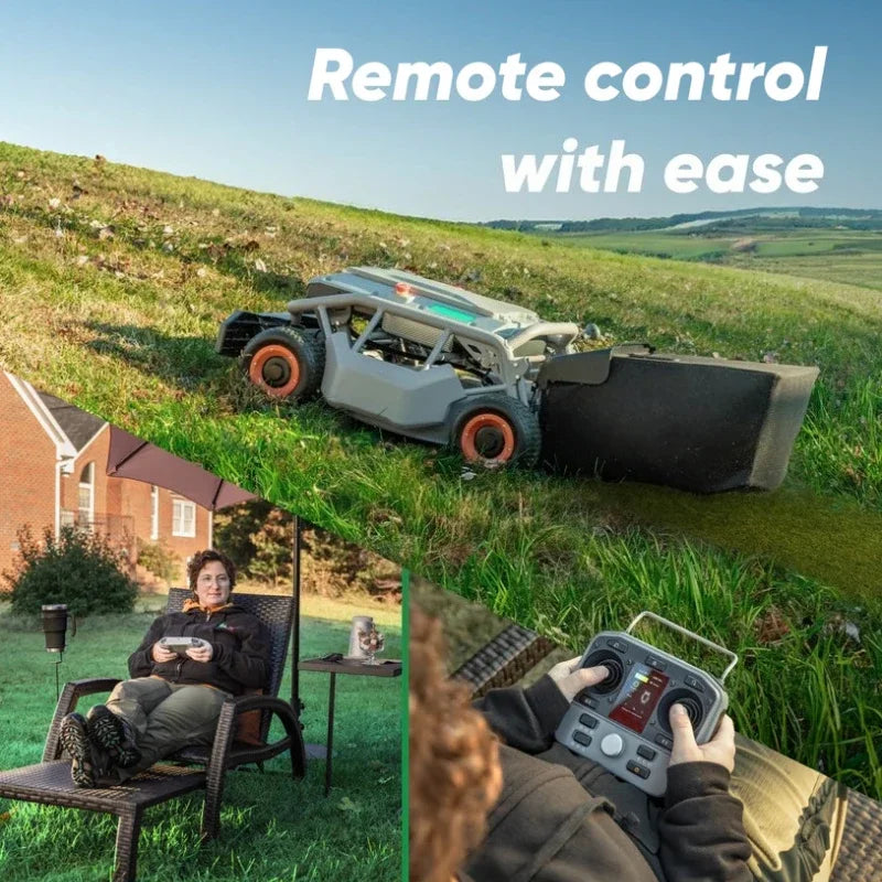 Matte Remote Control Lawn Mower 4WD For Steep Slopes — Slate Gray | KIMLUD