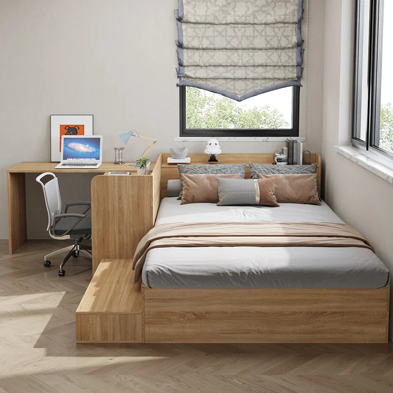 Stainless Steel Tatami Compact High Box — Natural Wood and White | KIMLUD