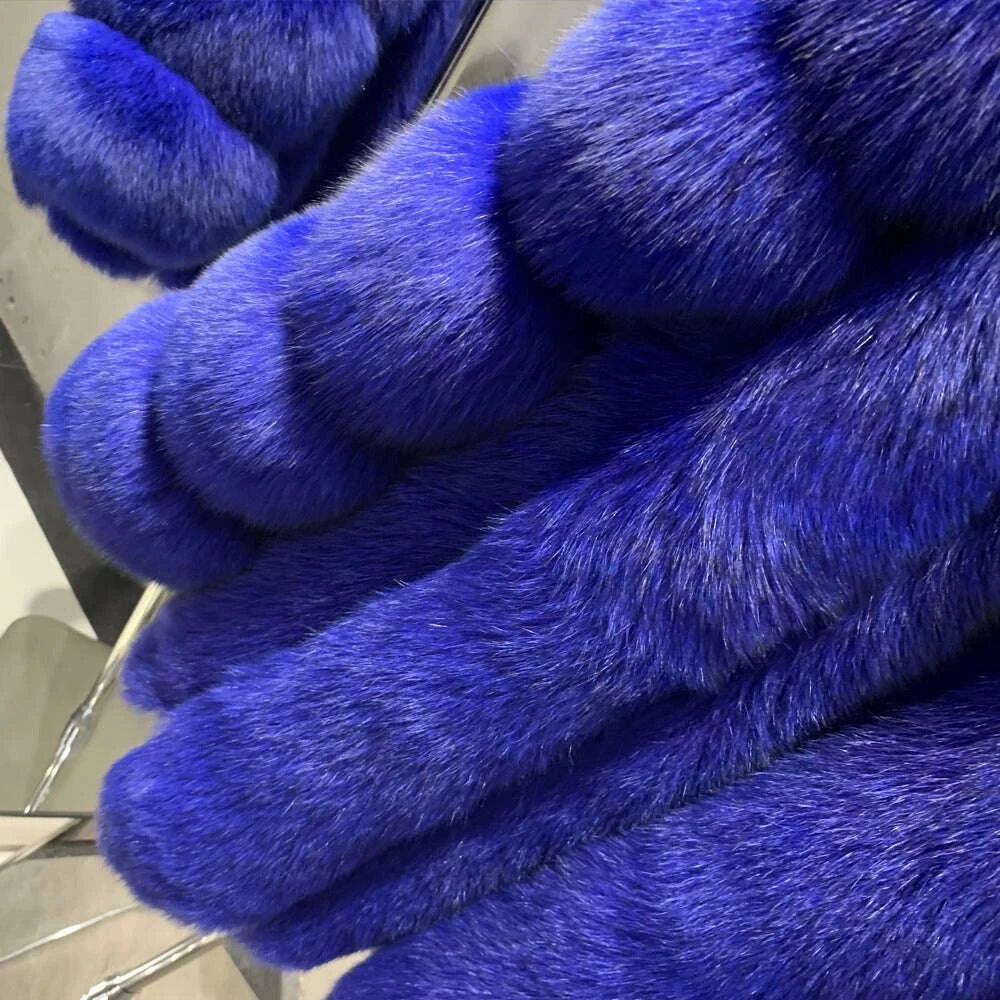 KIMLUD, Long Fox Fur Coats Wholesale Winter Female Natural Fox Fur OutWear Full Pelt Real Fox Fur Jackets with Long Sleeve 909, KIMLUD Womens Clothes