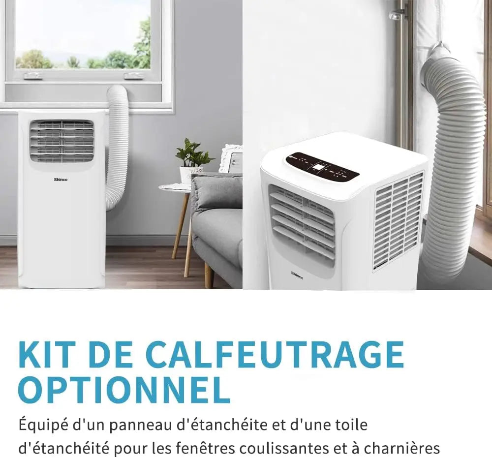 Sculpted Metal Air Conditioner With Exhaust Hose — Silver | KIMLUD