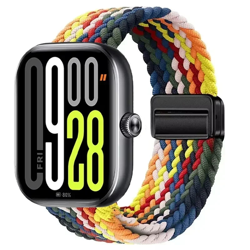 Magnetic Braided Nylon Loop Band for Xiaomi Redmi Watch 6 5 4 Strap Adjustable Sport Replacement Correa Bracelet Mi Band 9 8 Pro