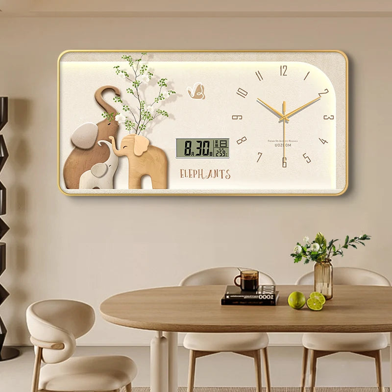 Acrylic Nordic Wall Clock Geometric Frame — Ivory-Cream | KIMLUD