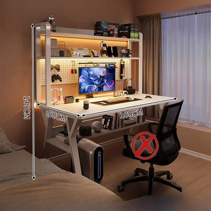 Nordic Wood Desk Integrated Bookshelf — Natural Wood | KIMLUD