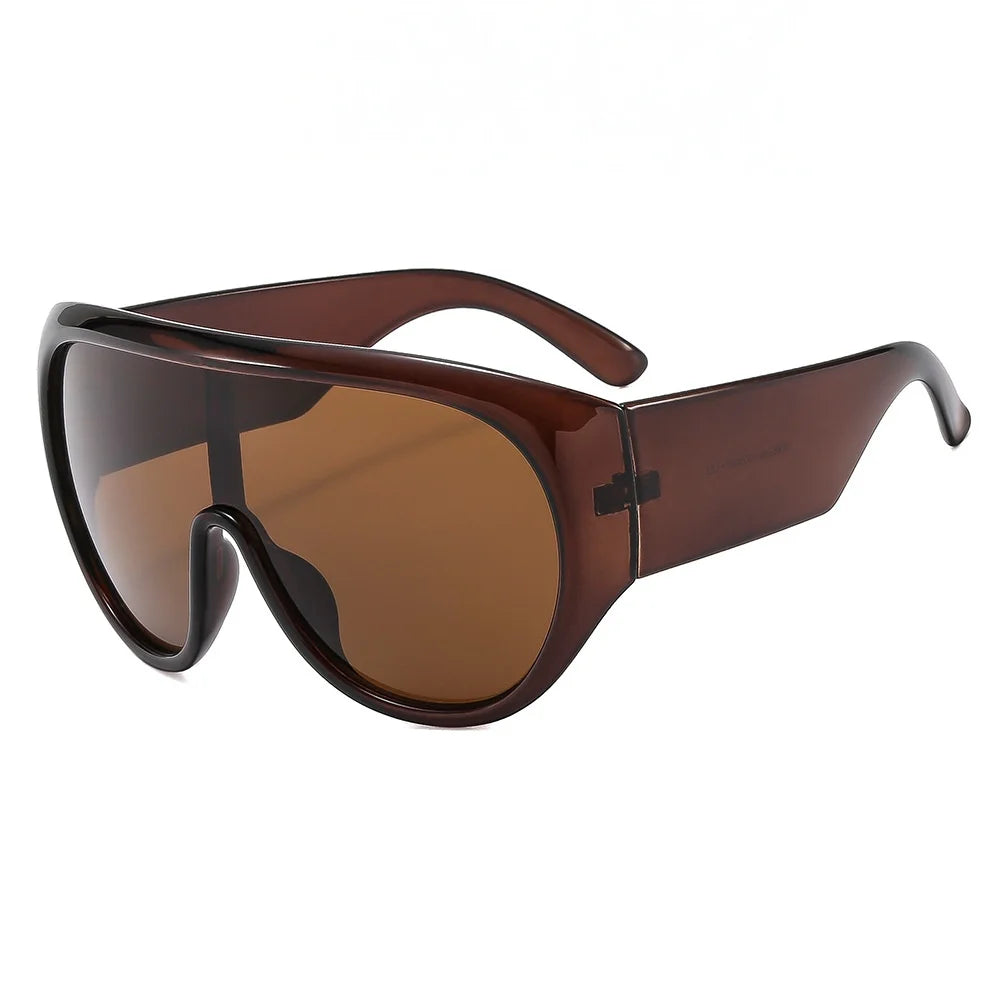 Oversized One-Piece Luxury Sunglasses — Black | KIMLUD