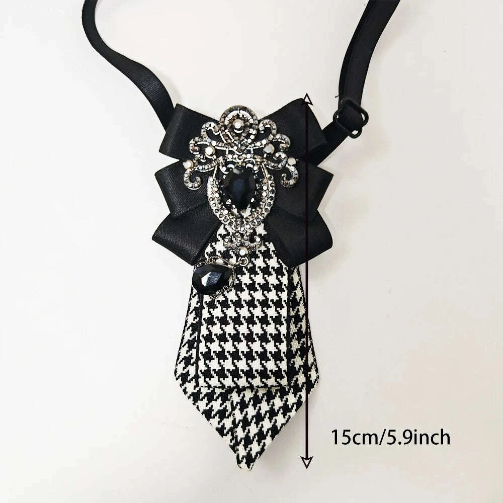 a-handmade-womens-plaid-black-diamond-tie-a-must-have-for-the-back-to-school-season-paired-with-uniforms-versatile-dark-stylekimludkimlud-35573401