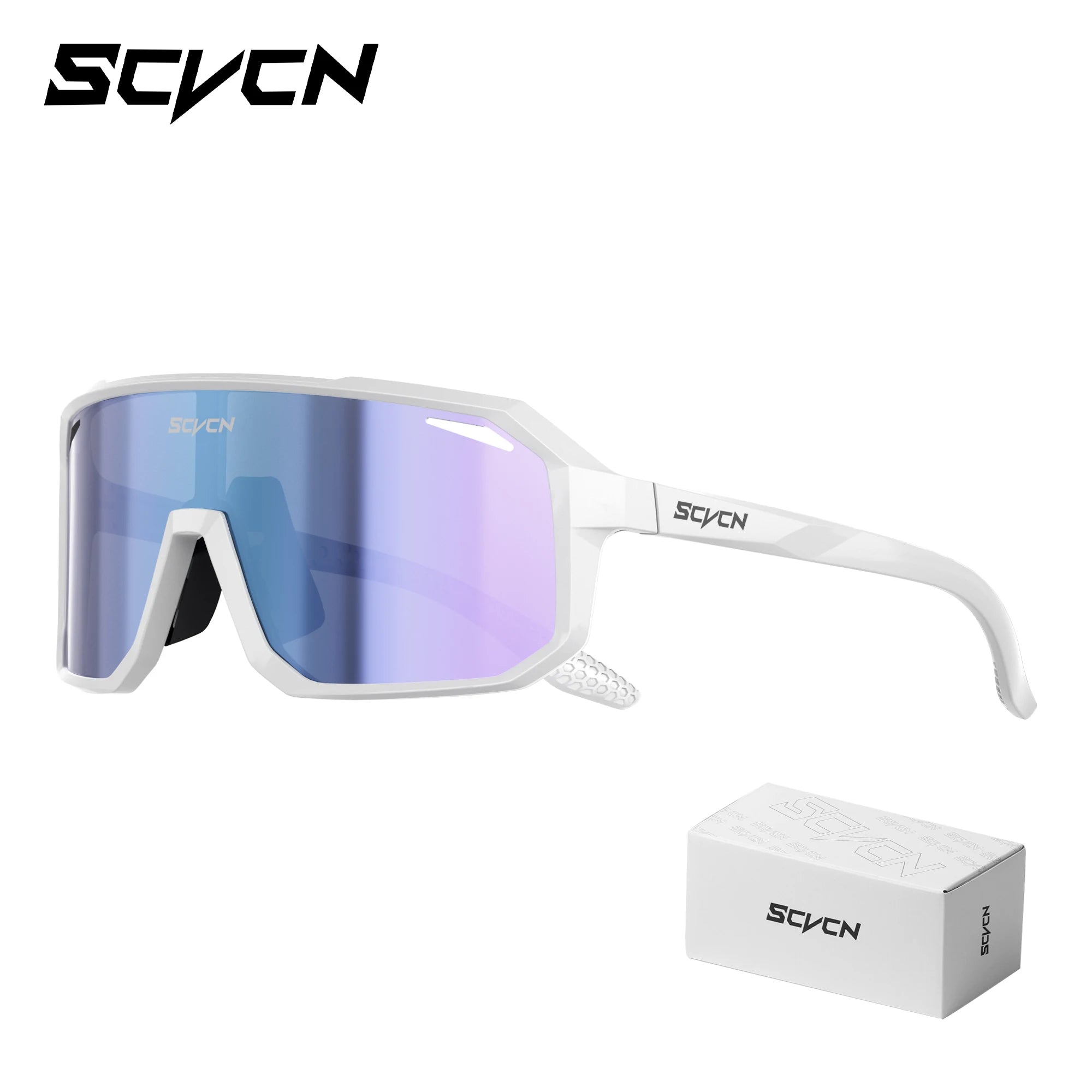 SCVCN New Riding Cycling Sunglasses Outdoor Sports Running Goggles Men's Mtb Bicycle Glasses Women Cycling Eyewear 1 Lens