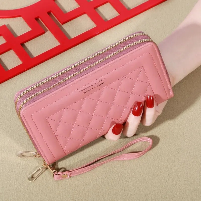 Long Women's Wallet Female Purses Tassel Coin Purse Card Holder Wallets Double Zipper Pu Leather Clutch Luxury Money Phone Bag