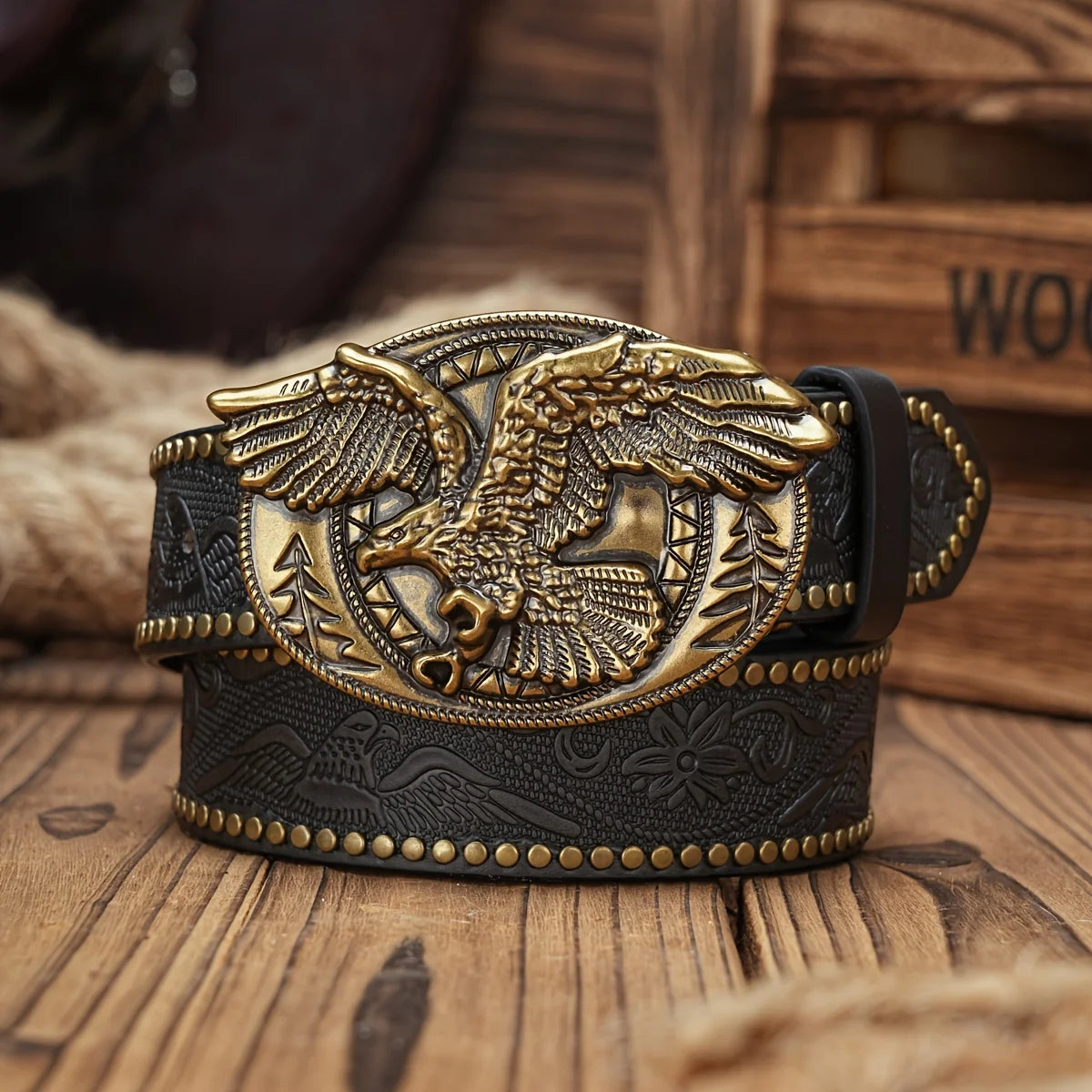 Belt – Western Denim – PU Leather – Brown | KIMLUD