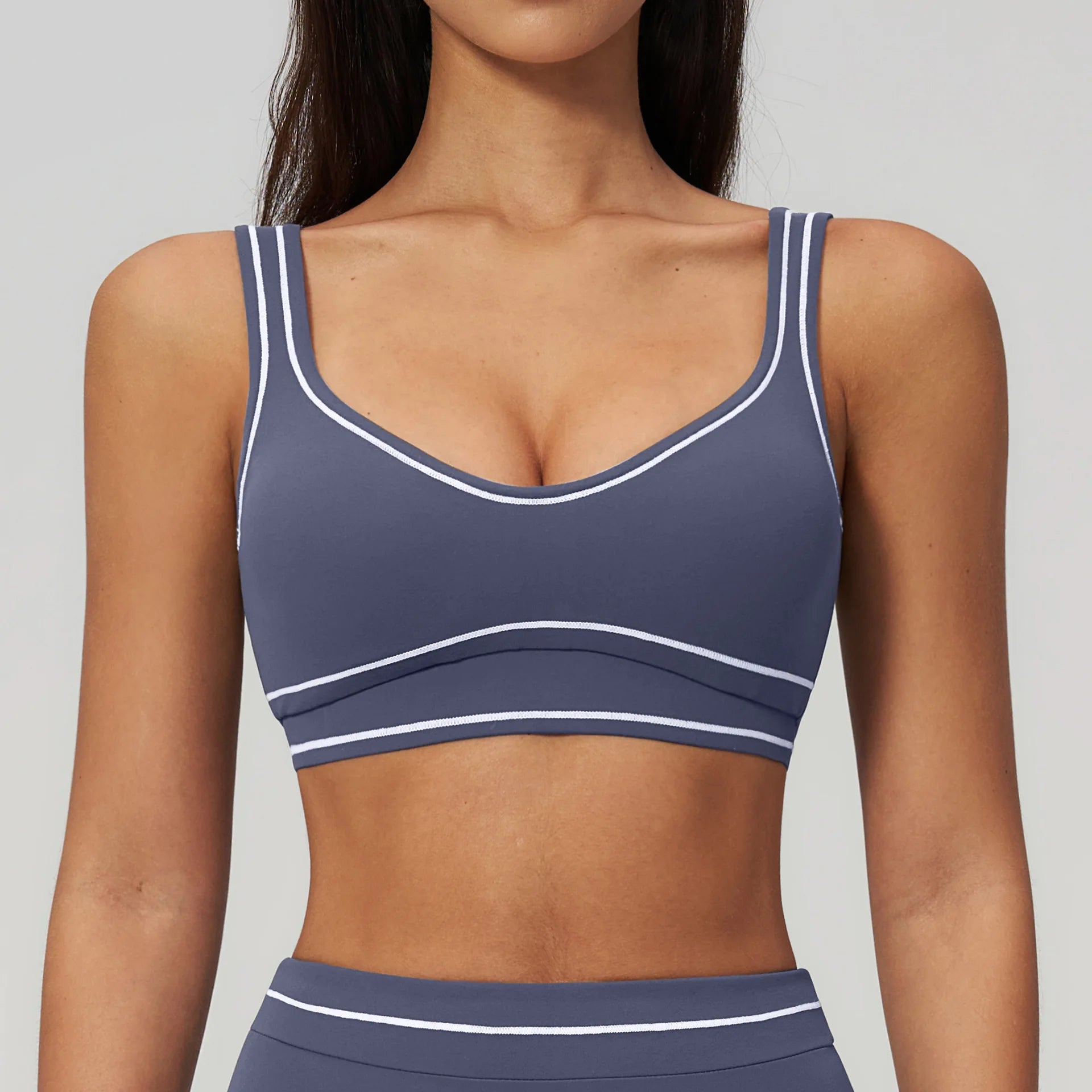 Knit Yoga Sports Bra Backless Breathable Elastic Support For Running And Workout — Mauve | KIMLUD