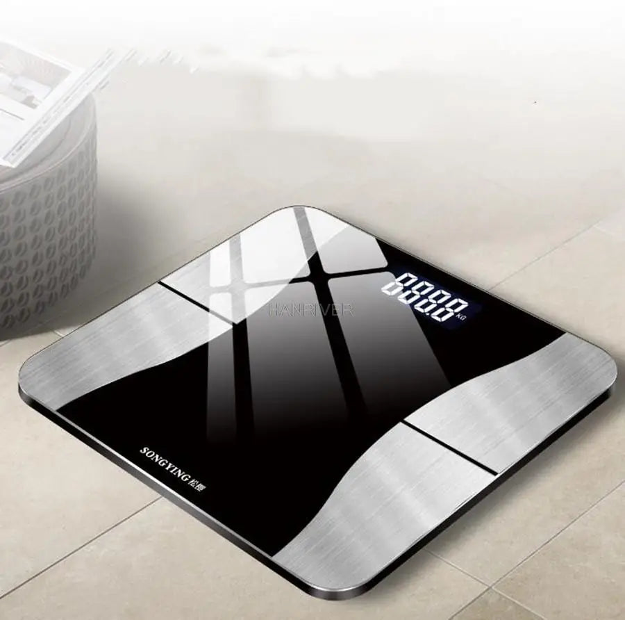 Tempered Glass Bluetooth Body Fat Scale With Smartphone App — Pink | KIMLUD