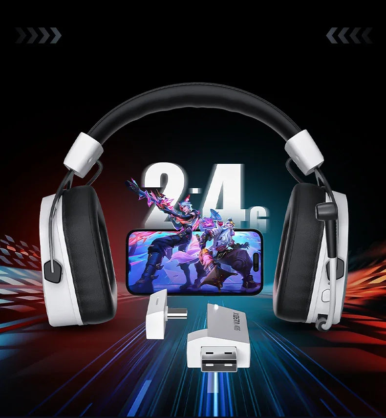 XIBERIA K03S Pro Wireless Headsets Gamer HiFI Surround Sound 2.4GHz 4 Mode 7.1 Gaming Headphones 2000mAh Battery Low Latency IEM