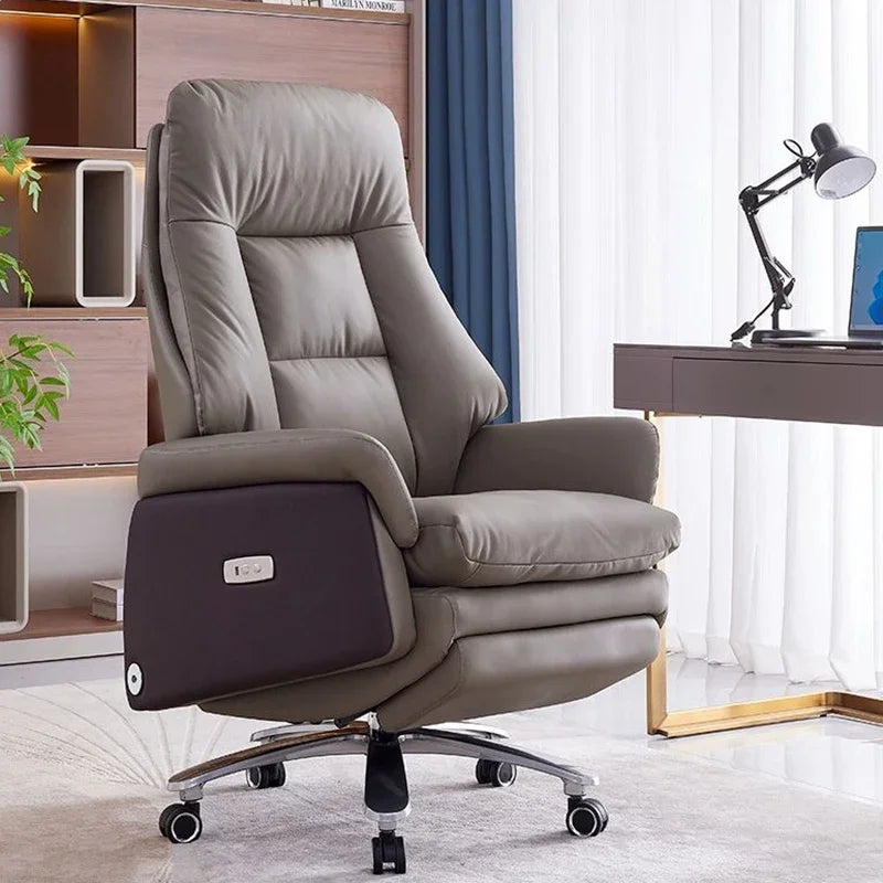 Ergonomic Chair Intelligent Electric Massage With Adjustable Lumbar, Popout Headrest — Taupe | KIMLUD