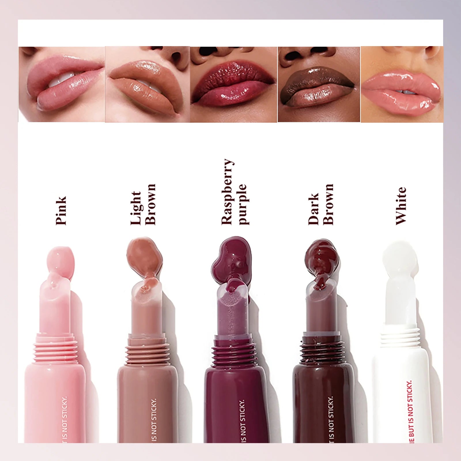 OCheal 5 colors Moisturizing Lip Mask Glaze Colored Lipstick Glass Colored Lip Gel Lip Balm Lipstick Lip Color Mouth Beauty