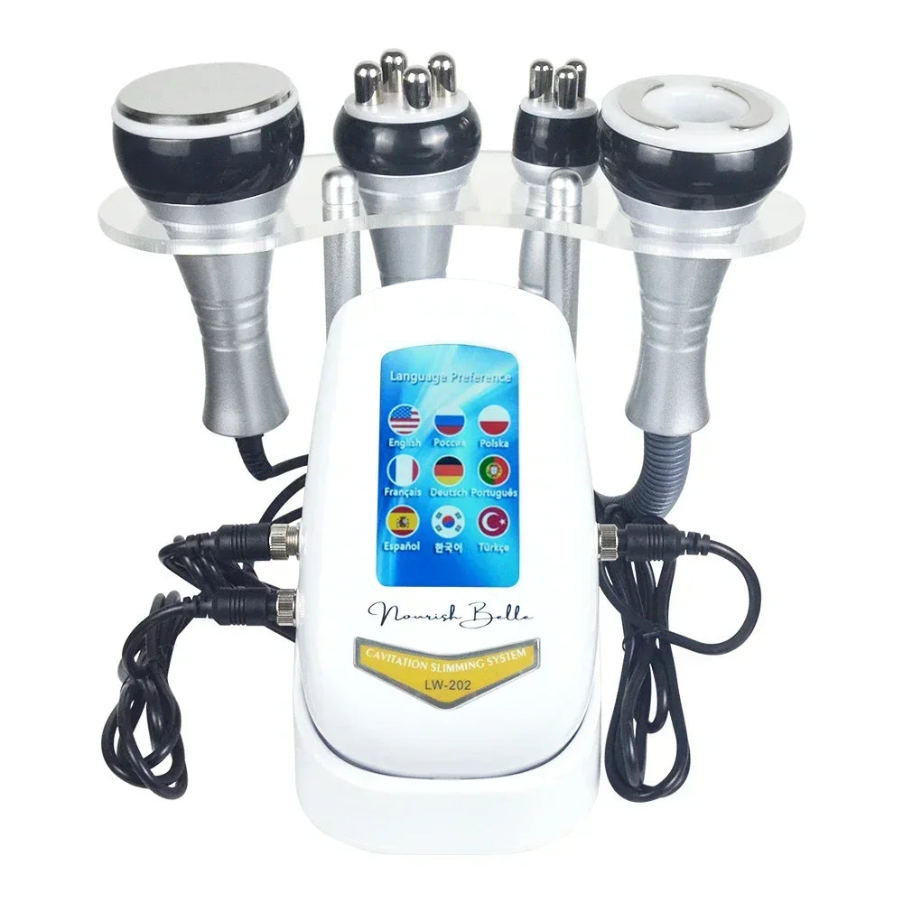 4IN1 Cavitation Body Slimming 40K Machine Beauty Massager Skin Tighten Face Lifting Vacuum Suction(Overseas Warehouse Shipment)