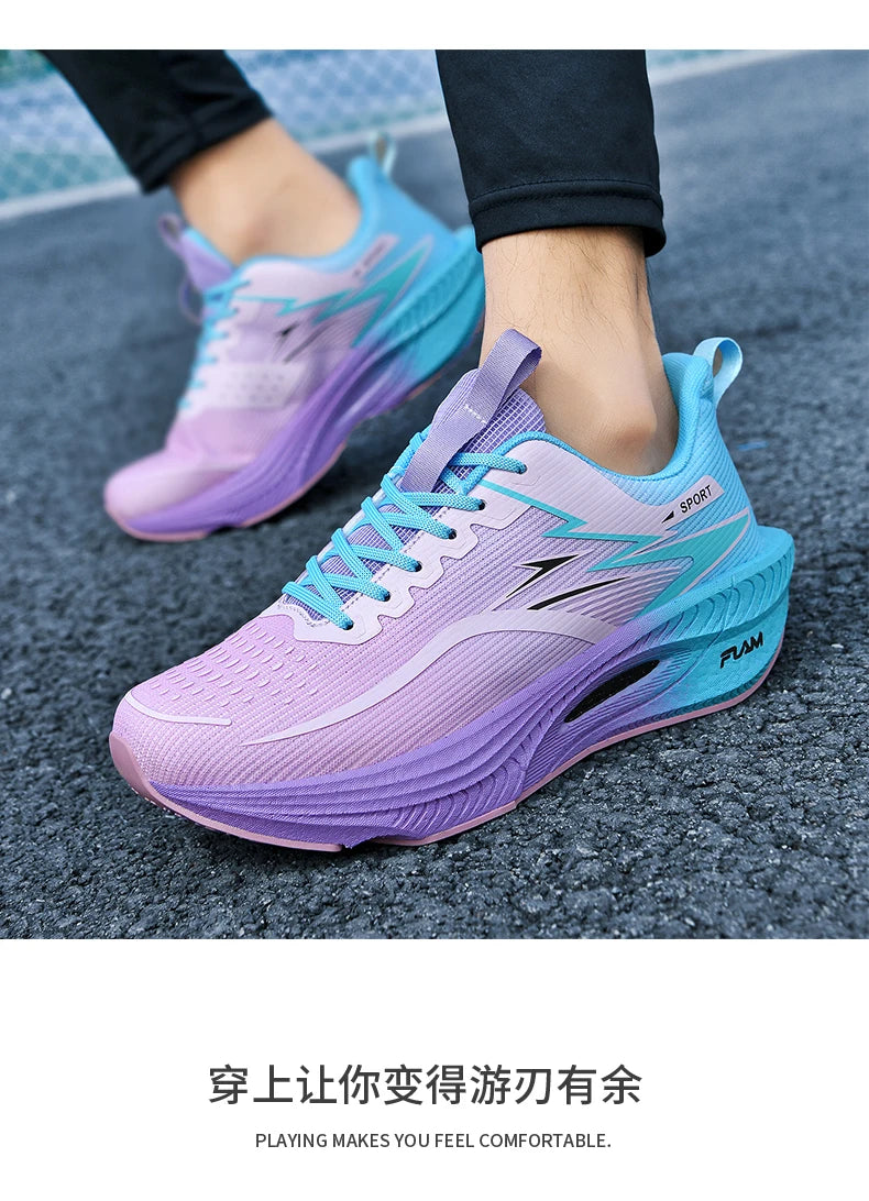 Men Sports Running Shoes Casual Marathon Breathable Lightweight Women's Comfortable Athletic Nonskid Walking Sneakers Outdoors