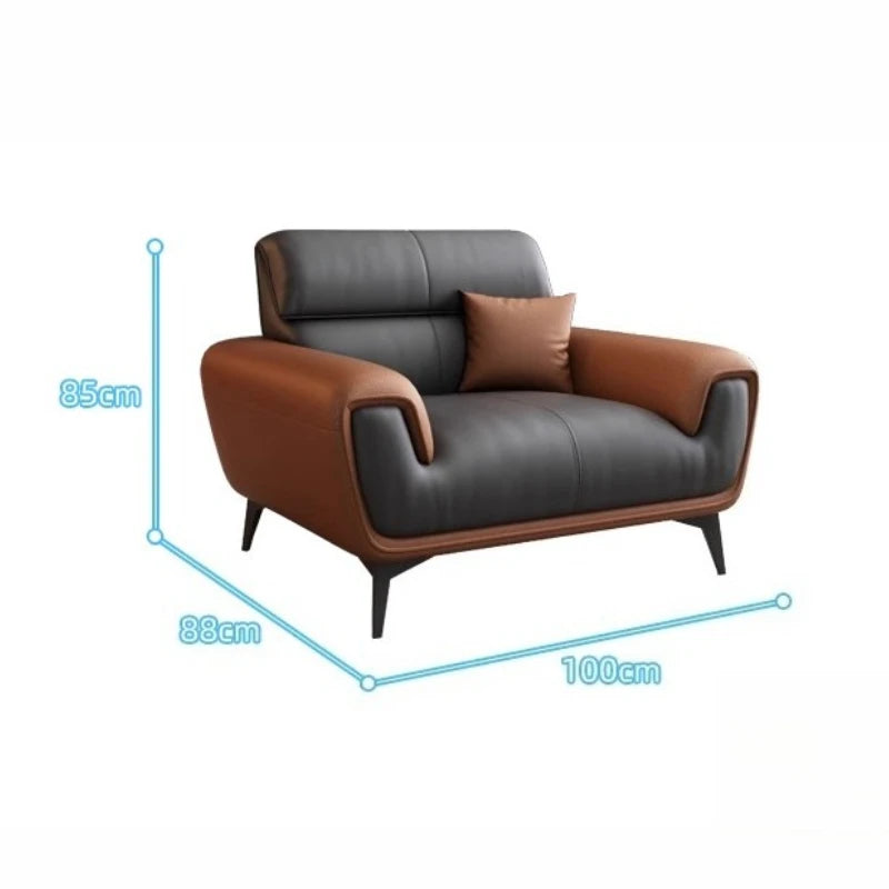 Nordic Leather Sofa Minimalist Modern — Charcoal-Black | KIMLUD