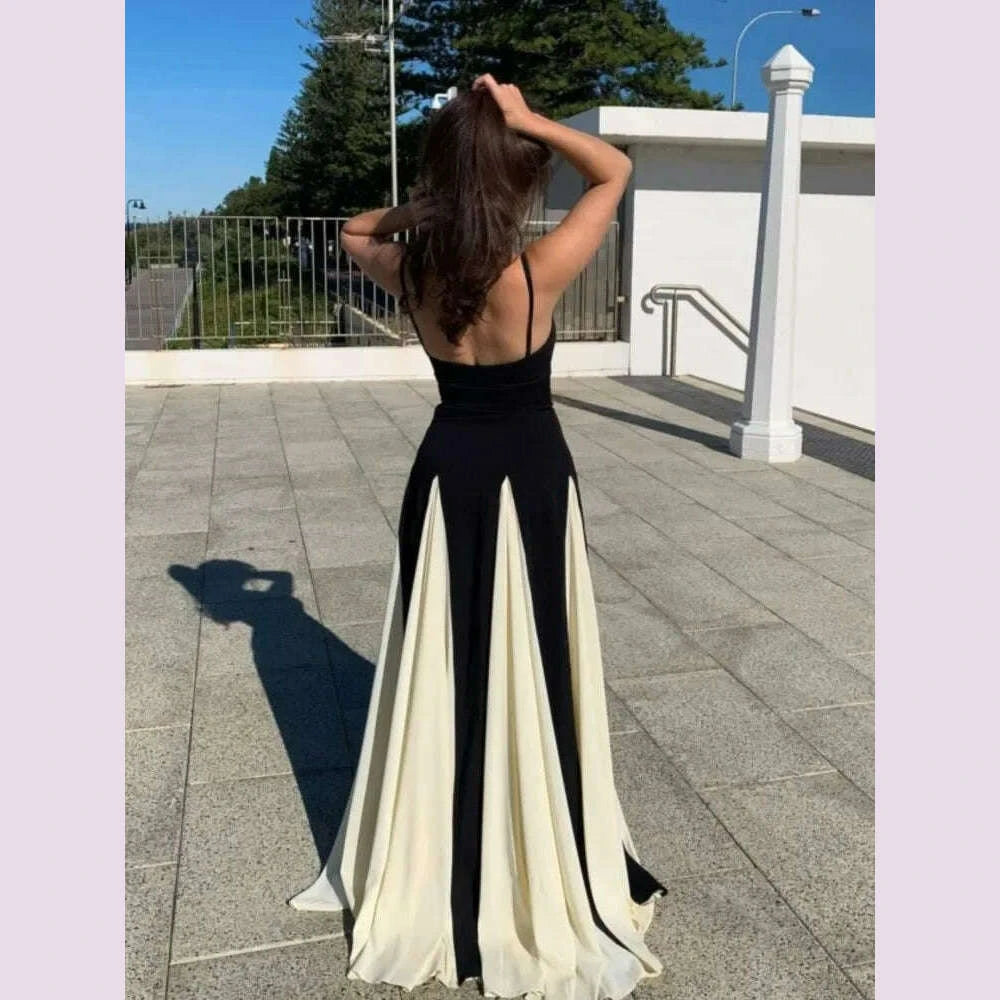 elegant-black-white-dress-color-clash-women-halter-backless-dresses-sleeveless-high-waist-floor-length-dresses-party-gowns-kimlud-kimlud-33922273