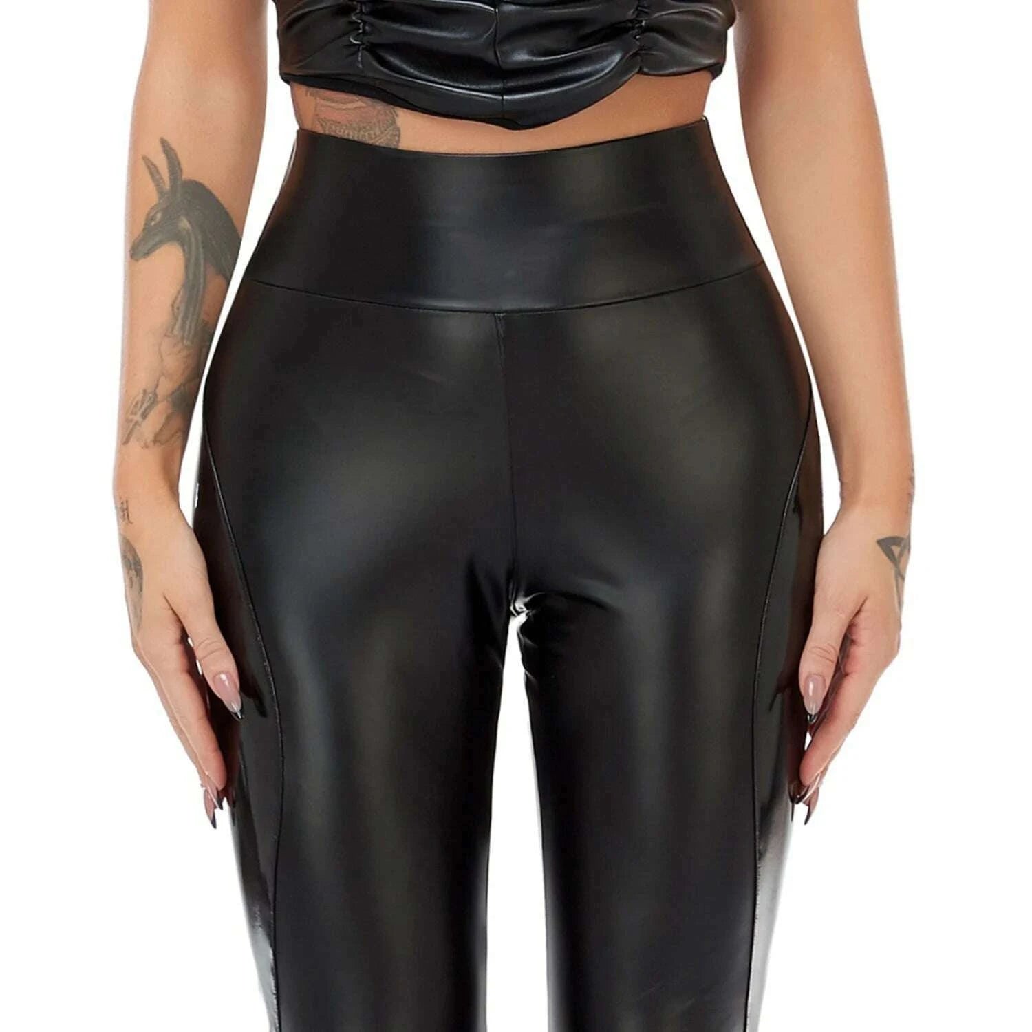 latexhigh-waist-stretch-yoga-pants-for-women-pu-leather-sexy-leggings-tummy-control-ruched-fitness-pants-new-customkimlud-womens-fashion-34618540