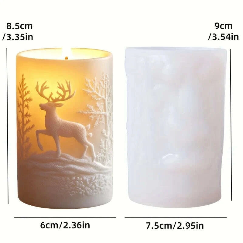 KIMLUD, 2025 Christmas House Fragrance Candle Silicone Mold Santa Claus Santa Claus Knocking On Door Giving Gifts Resin Plaster Molds, KIMLUD Womens Clothes